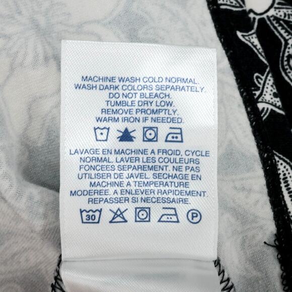 Lands End Dress Plus Sz 2X Black Ivory Floral Stretch Knit Midi Fit n Flare 20W - Picture 14 of 16